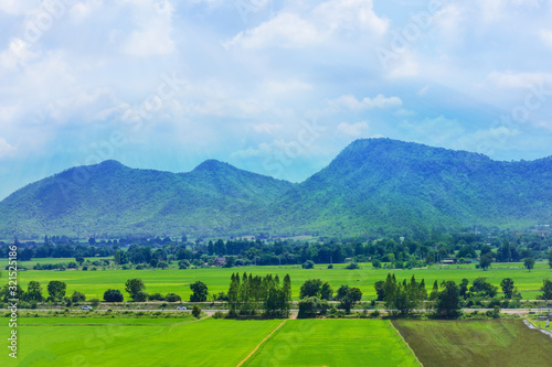 Green nature mountain sky landscape