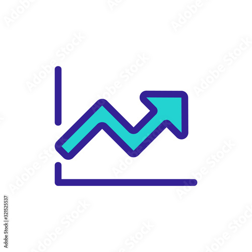 chart the growth of the icon vector. Thin line sign. Isolated contour symbol illustration