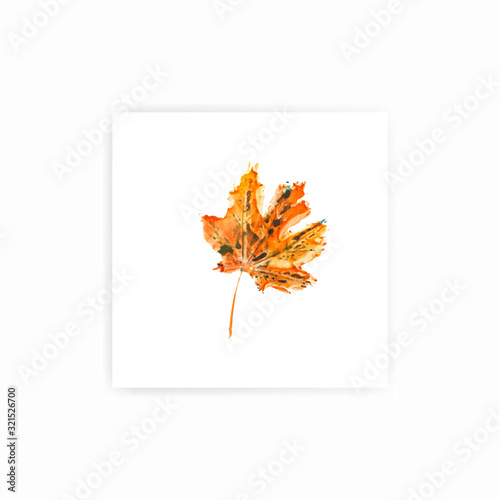 Beautiful bright autumn leaf. Vector sign