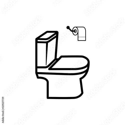 toilet icon trendy flat design