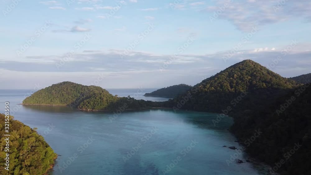 Chong Khat Bay panoramic aerial view, Surin Islands National Park, Thailand Chong Khat Bay panoramic aerial view, Surin Islands National Park, Thailand