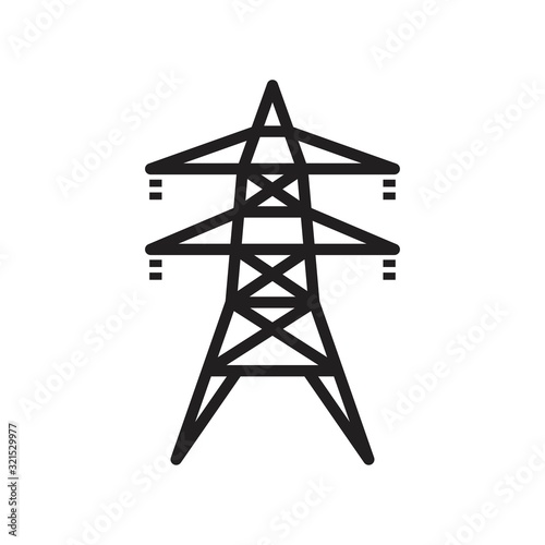 Canvas Print Electric tower, Overhead power line icon template black color editable