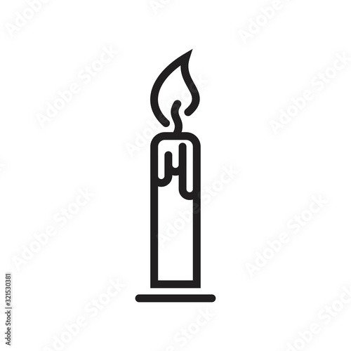 Burning candle in candle stick line icon template black color editable. candle stick line icon symbol Flat vector illustration for graphic and web design.