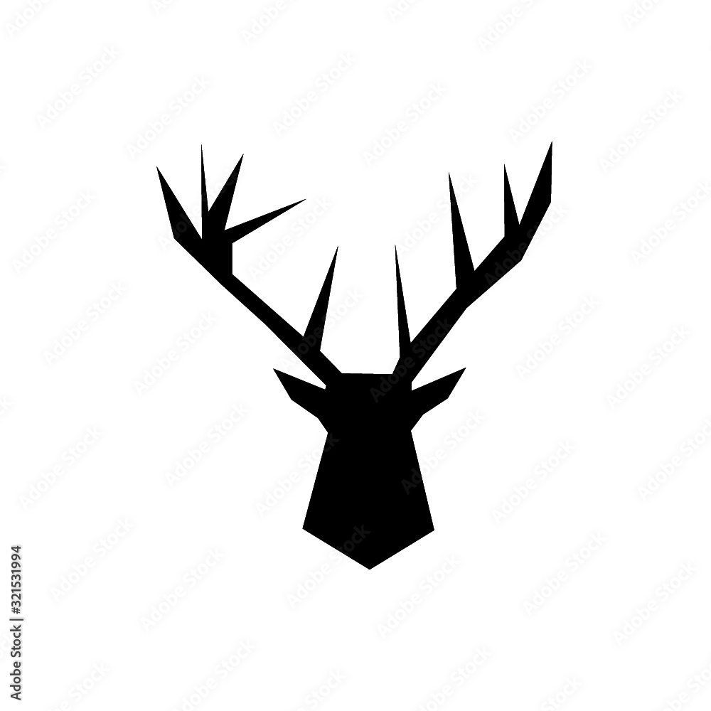 Design deer head isolated white background. Deer head sign logo Design deer head isolated white background. Deer head sign logo