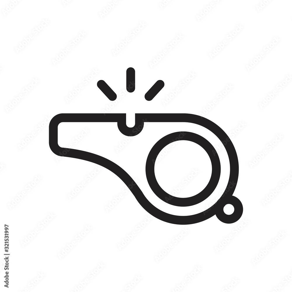 Whistle icon template black color editable. Whistle icon symbol Flat vector illustration for graphic and web design. Whistle icon template black color editable. Whistle icon symbol Flat vector illustration for graphic and web design.