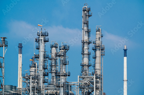 Industrial zone,The equipment of oil refining,Close-up of industrial pipelines of an oil-refinery plant,Detail of oil pipeline with valves in large oil refinery.