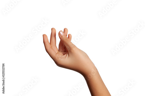 Hand of a woman hand showing finger gestures