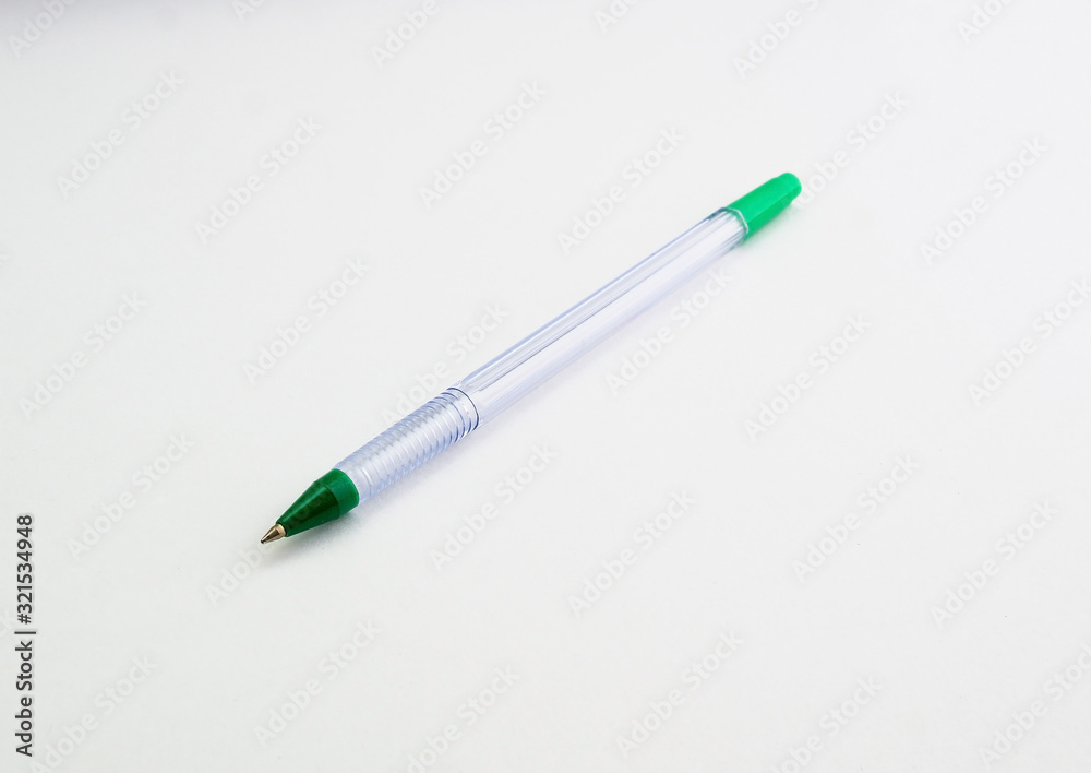glass ballpoint pen on white background glass ballpoint pen on white background