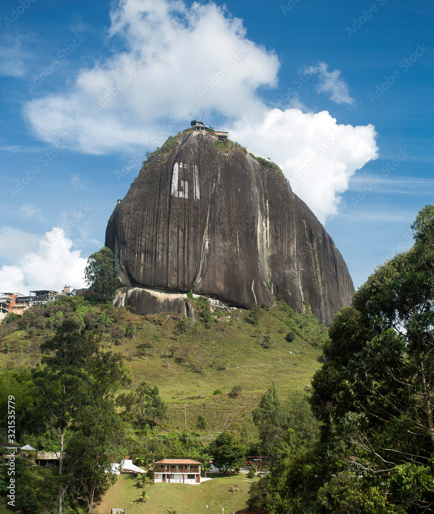 Colombia Granitic Rocks Guatape, Antioquia / Colombia - February 02, 2020. The stone of El ...