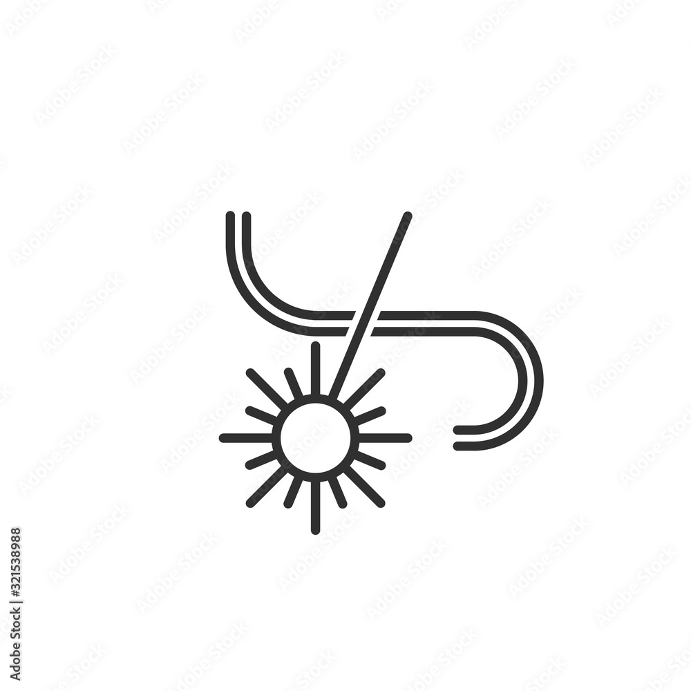 Laser cutting icon on white. Vector sign Laser cutting icon on white. Vector sign