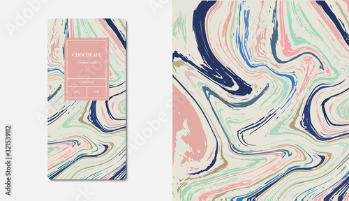 hocolate packaging marble. Marble collection abstract liquid pattern texture. Trendy luxury product branding template with label pattern for packaging. Vector design.