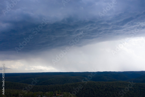 A severe thunderstorm and rain in the greater Sydney basin