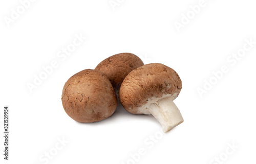 Chestnut mushrooms isolated on white background