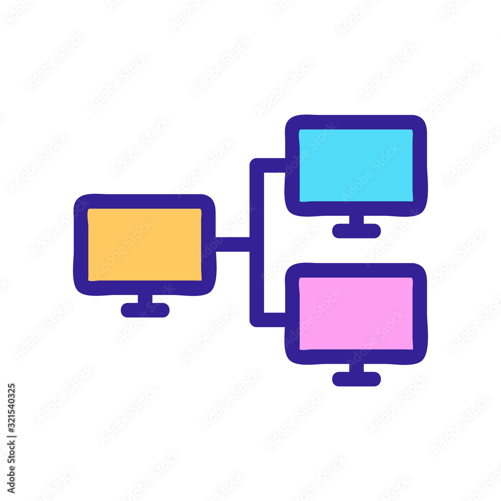 Internet monitor icon vector. Thin line sign. Isolated contour symbol illustration Internet monitor icon vector. Thin line sign. Isolated contour symbol illustration