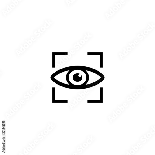Eye ID recognition icon. Vector illustration on white background for photographing, technology, security