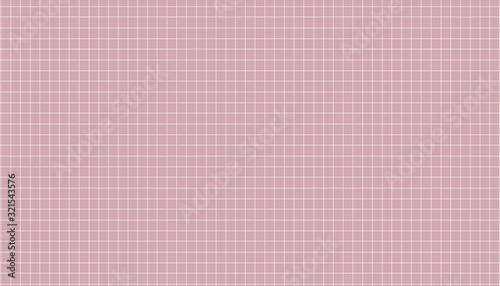 Seamless texture of graph paper, grid line paper sheet, white straight lines on pink background, Illustration business office and the bathroom wall and education. 