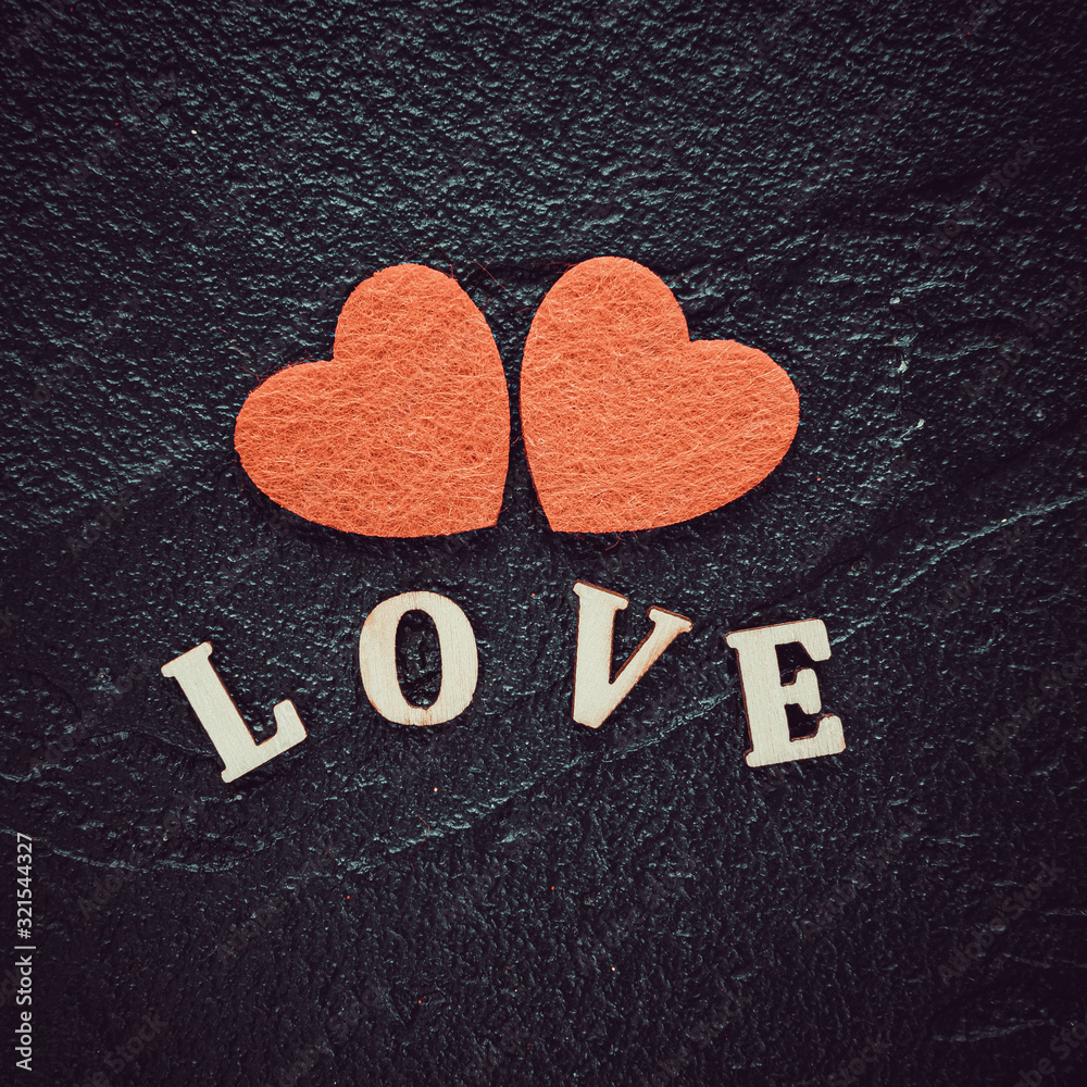 red hearts on black. concept of valentine day, love, wedding. red hearts on black. concept of valentine day, love, wedding.