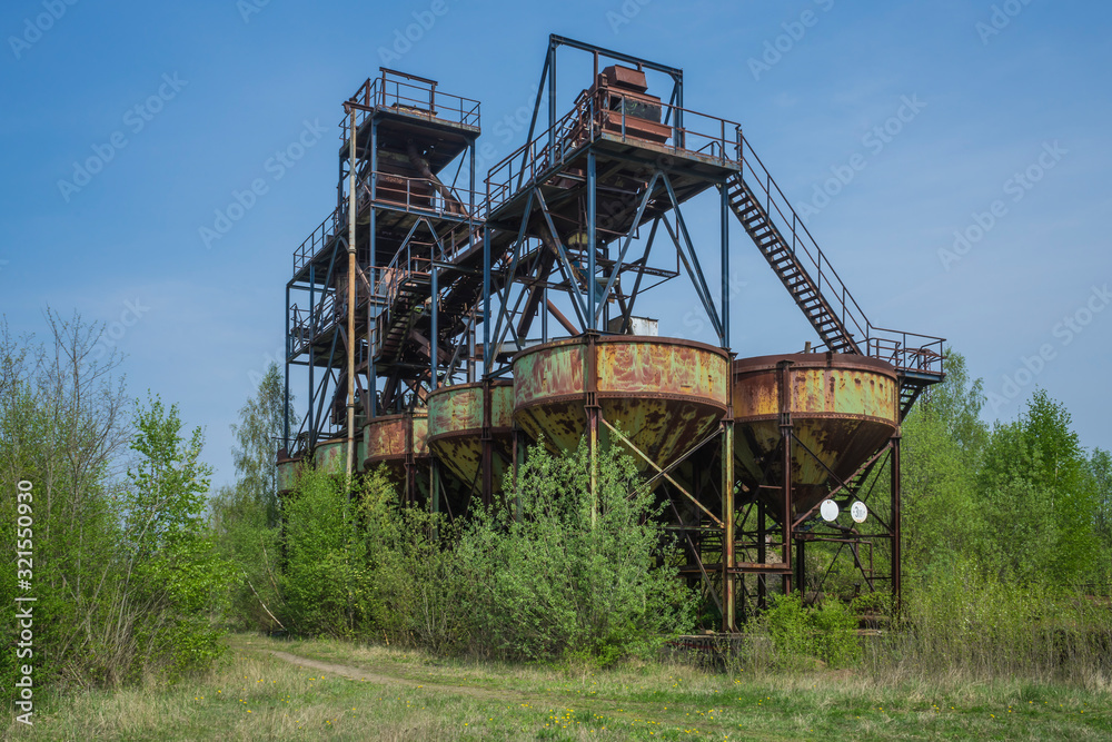 Fototapeta premium Bunker building in a abandoned quarry.