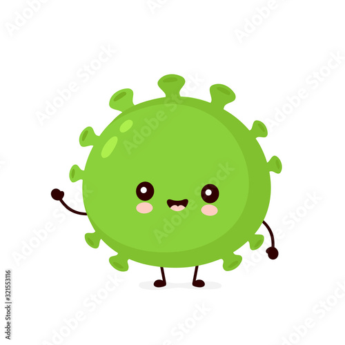 Cute happy good probiotic bacteria