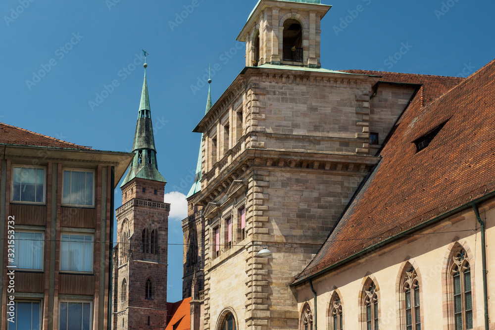Classic architecture in the old town of Nuremberg