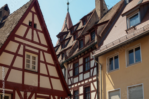 Obraz na płótnie Traditional half-timbered houses in Nuremberg, Germany w salonie