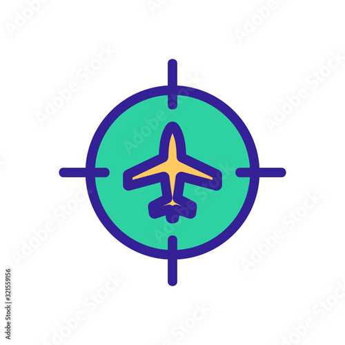 Plane sight icon vector. Thin line sign. Isolated contour symbol illustration