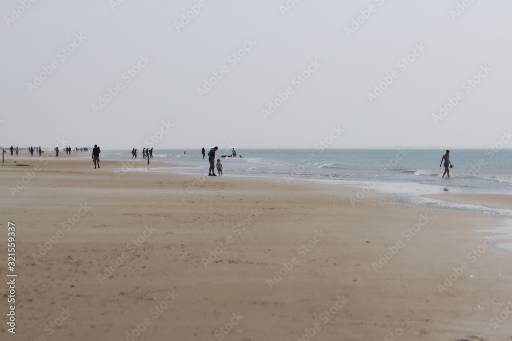 wide sandy beach of danish North sea coast