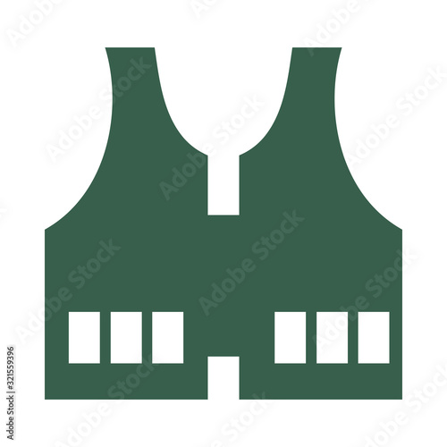 bulletproof vest accessory isolated icon