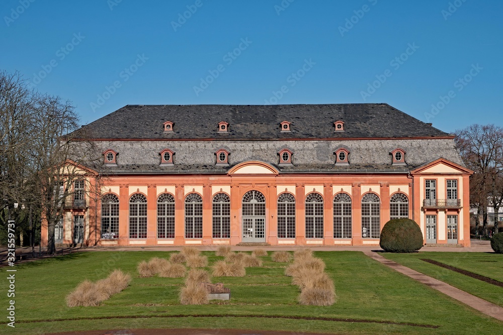 Blick auf die Orangerie in Darmstadt in Hessen, Deutschland 
