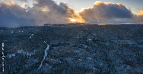 Fototapeta Naklejka Na Ścianę i Meble -  View of Szrenica mountain and Szklarska Poreba town, Poland
