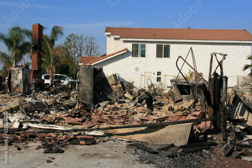 San Diego wildfires:  The Witch Fire devastation in the San Diego, California community of Rancho Bernardo