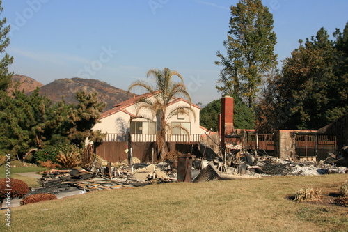 San Diego wildfires:  The Witch Fire devastation in the San Diego, California community of Rancho Bernardo photo