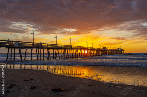 Sunset at the Imperial Beach Pier in San Diego County photo