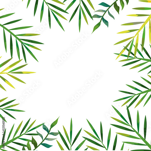 Fototapeta Naklejka Na Ścianę i Meble -  frame of tropical natural leafs isolated icon vector illustration design