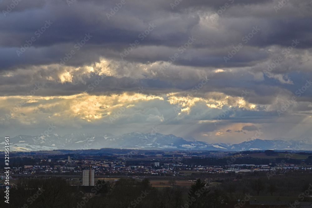 Fototapeta premium sunset over the city