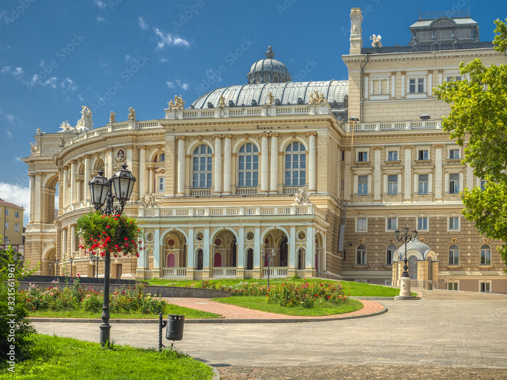 Building of public opera theater in Odessa, Ukraine