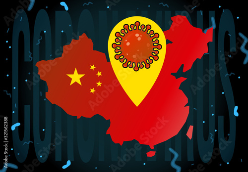 Chinese cov virus outbreak flat banner template