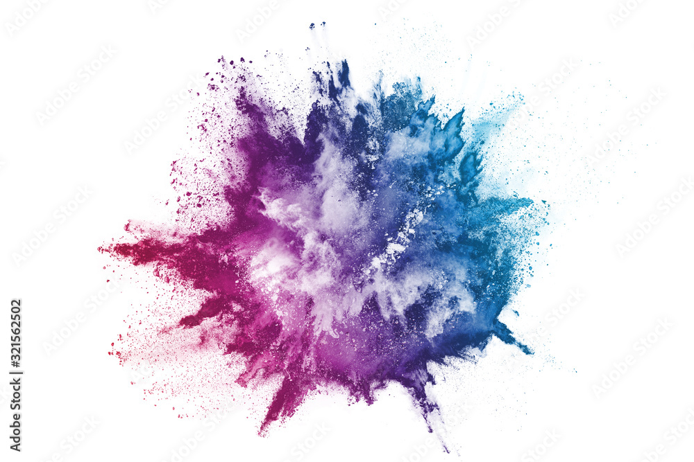abstract powder splatted background. Colorful powder explosion on white background. Colored cloud. Colorful dust explode. Paint Holi. <span>plik: #321562502 | autor: kitsana</span>