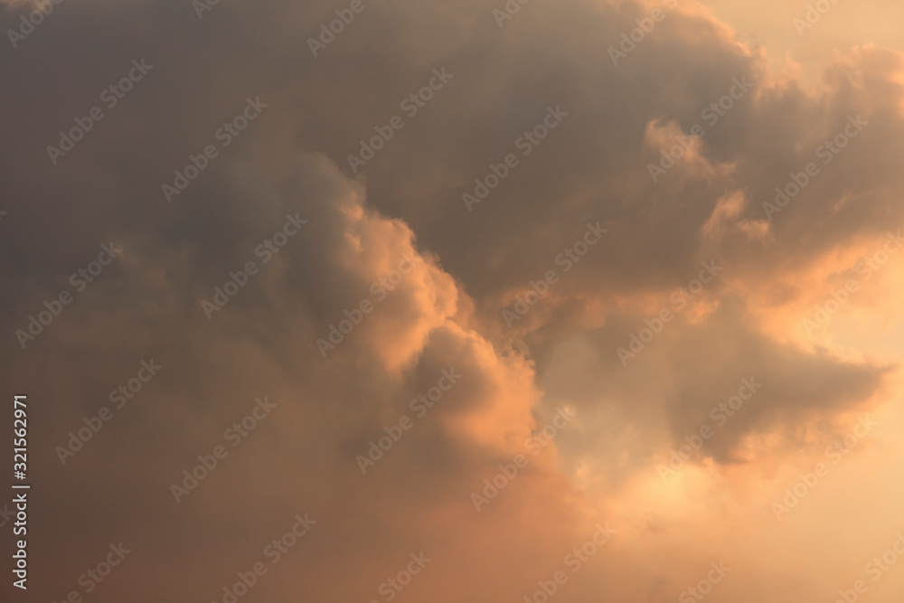 Red clouds due to bush fire smoke at sunset in The Blue Mountains in Australia