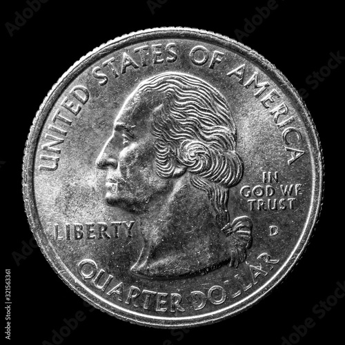 Here is a quarter dollar part of the United States money system
