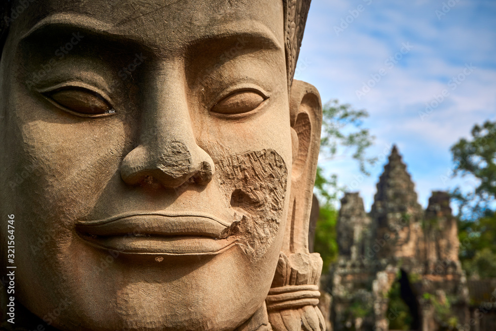 South Gate Angkor wat temple ruins siem reap cambodia asia
