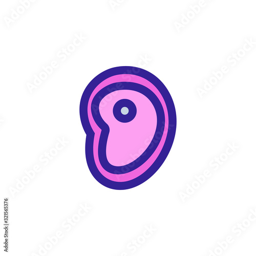 steak meat icon vector. Thin line sign. Isolated contour symbol illustration