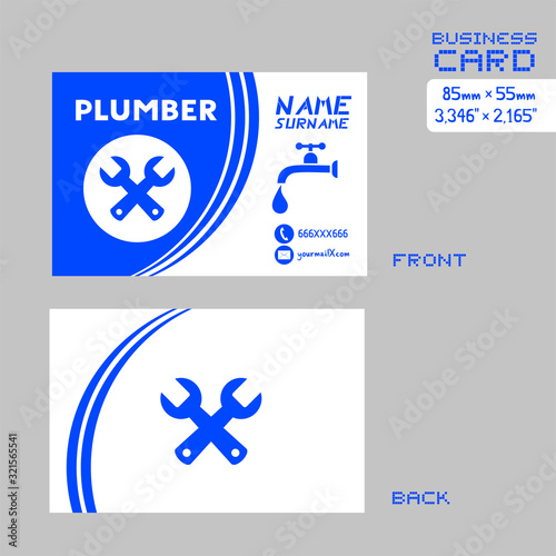 Design of plumber visit card