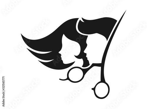 Creative design of hairdressing icon