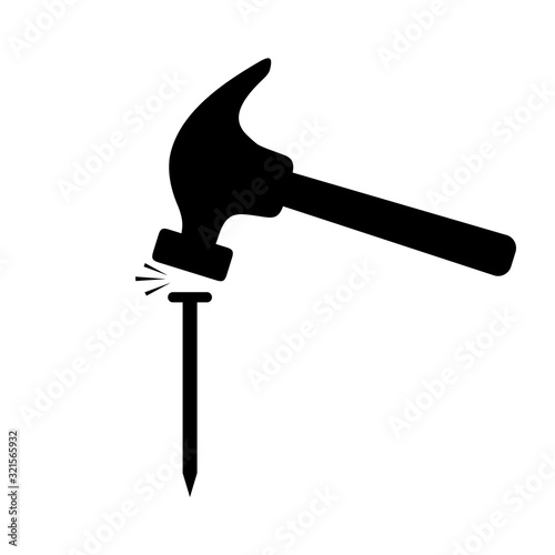 Design of hummer knocking a nail