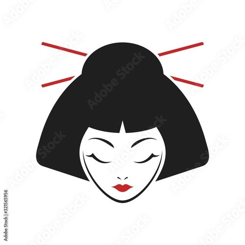 Design of geisha face illustration