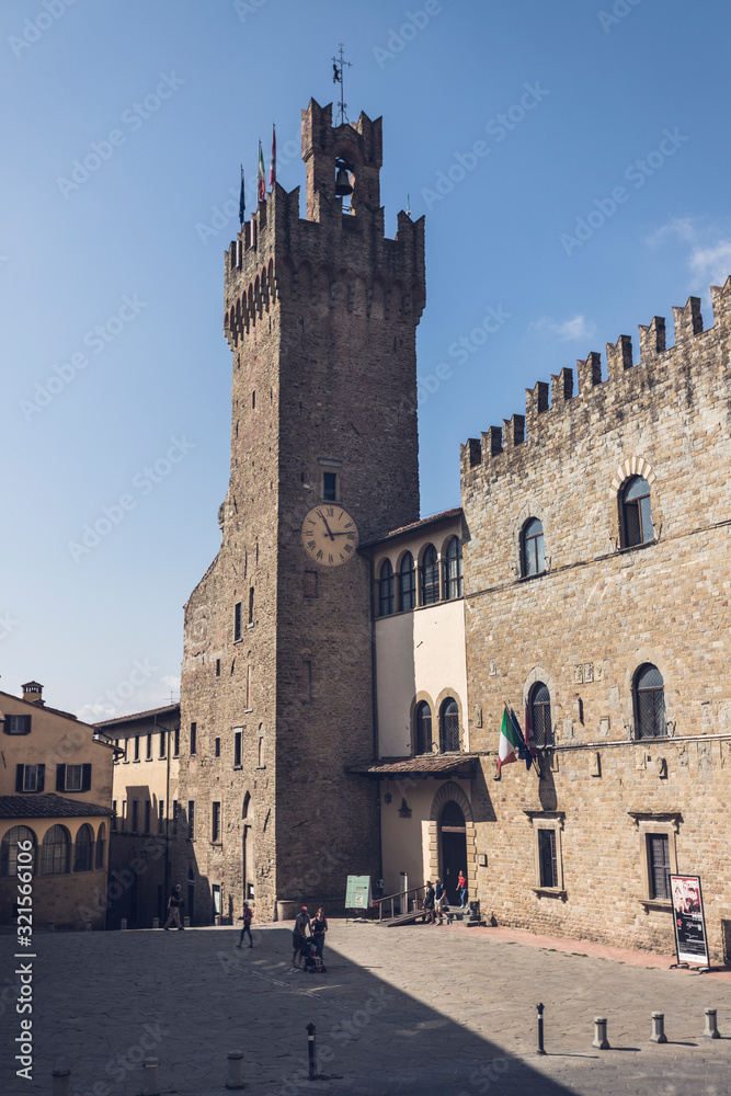 AREZZO, ITALY - September 18, 2019: Splendid panoramic view of the city of Arezzo