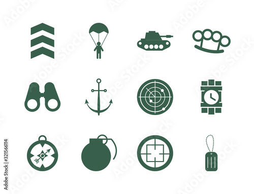 bundle of military set icons