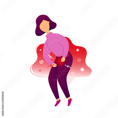 Woman with pain in bladder photo