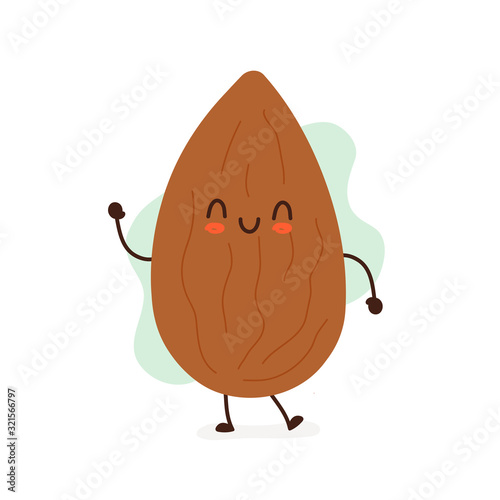 Happy smiling funny cute almond